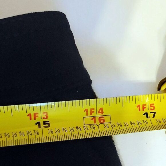 Catherine Malandrino Faux Leather Retro 70s Black Skirt with Pockets Size 8 - Picture 9 of 9